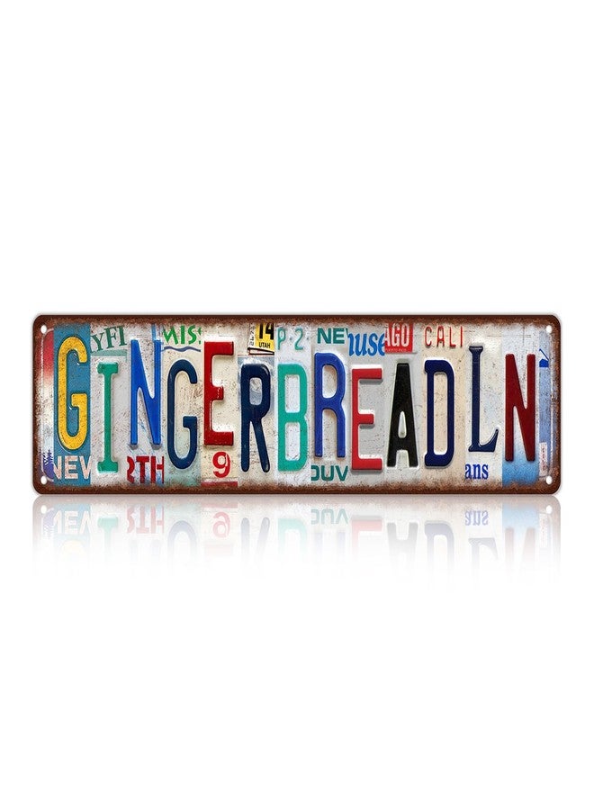 MTsigns Vintage Gingerbread Ln Wall Decor Street Signs Home Bar Coffee Metal Tin Signs 16 x 4 Inches - Image 1